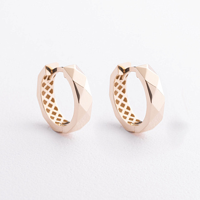 Сережки - кільця в жовтому золоті с09661