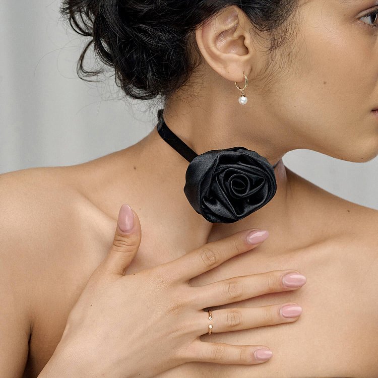 Серьги - кольца с жемчугом (желтое золото) с08359 от ювелирного магазина Оникс - 5