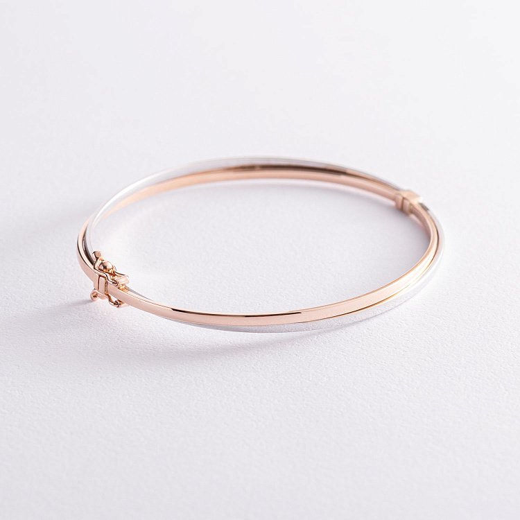 Жесткий золотой браслет б04785 от ювелирного магазина Оникс