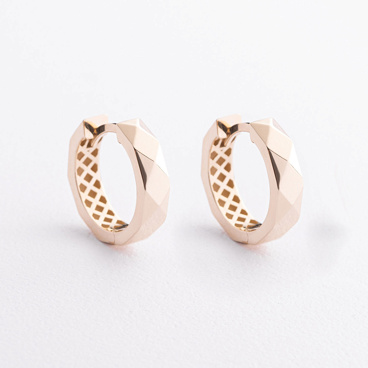 Сережки - кільця в жовтому золоті с09661 від ювелірного магазину Онікс