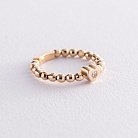 Золотое кольцо с сердечком (фианит) к06182 от ювелирного магазина Оникс