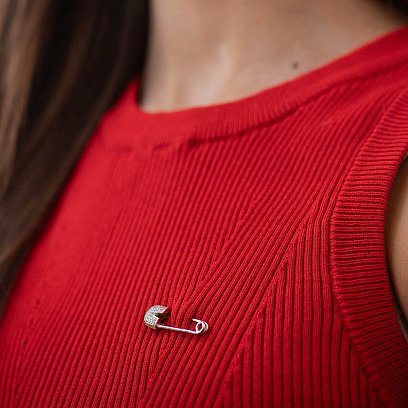 Срібна шпилька з фіанітами 21043 №3