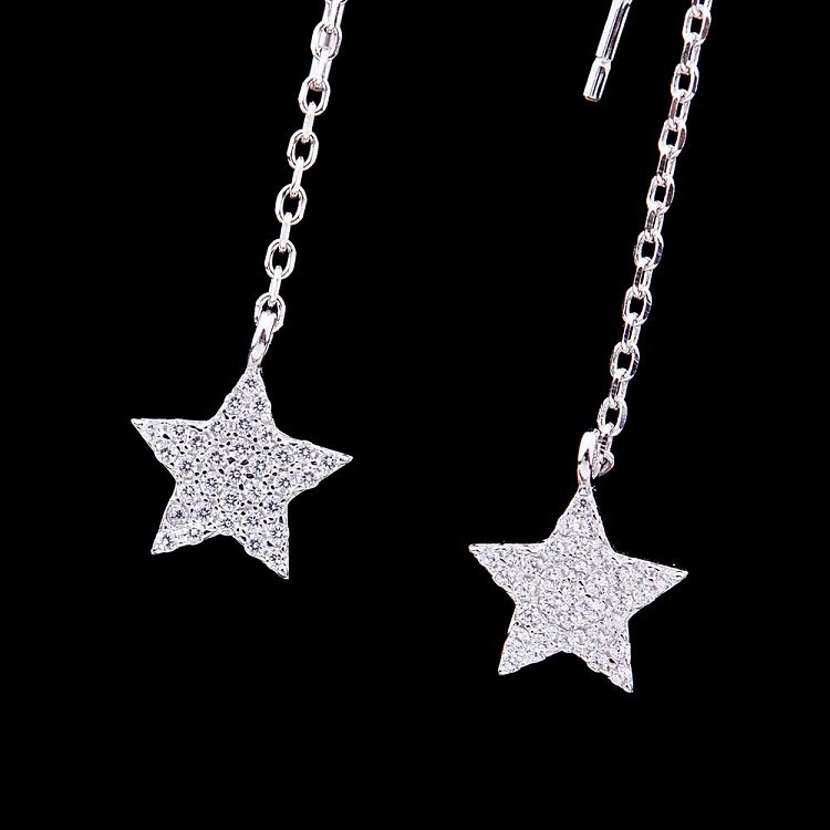Срібні сережки "Зірочки" з фіанітами 121743 від ювелірного магазину Онікс - 2