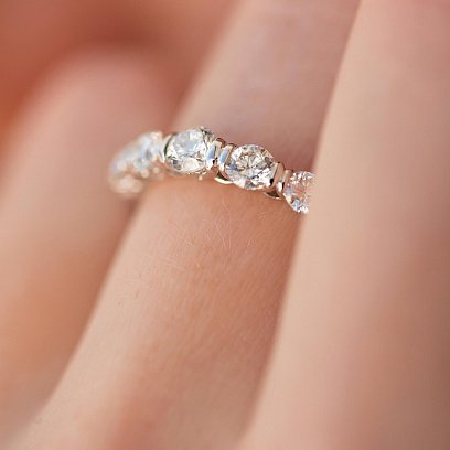 Кольцо в белом золоте с бриллиантами кб0488ca №3