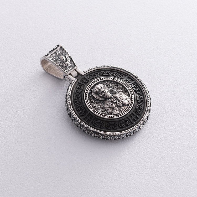 Срібний кулон "Миколай Чудотворець. Молитва" (ебенове дерево) 964 від ювелірного магазину Онікс - 5