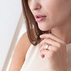 Тройное золотое кольцо с фианитами к02621 от ювелирного магазина Оникс - 2