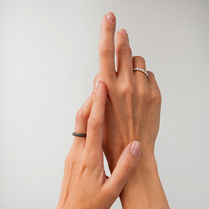 Золота каблучка з діамантами кб0645ri №8