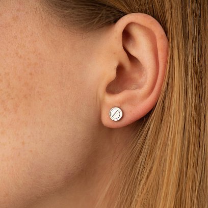 Серебряные серьги - пусеты "Love" 123112 №2