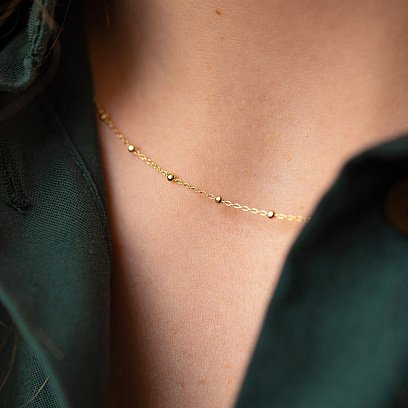 Колье "Утонченность" в желтом золоте кол02163 №3