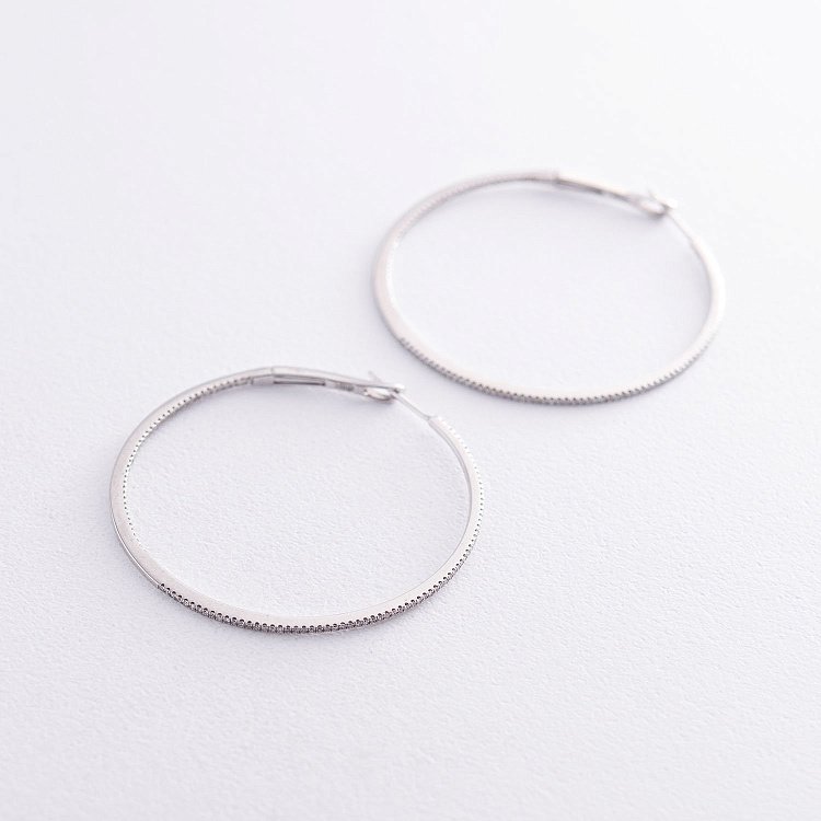 Золоті сережки - кільця з діамантами с690 від ювелірного магазину Онікс - 2