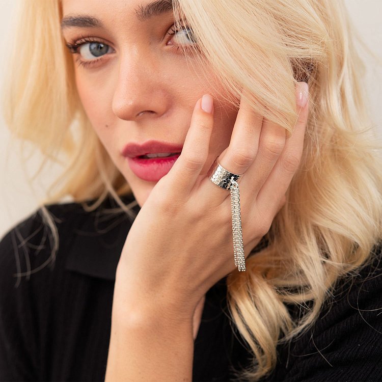 Широкое кольцо "Сатурн" в серебре 112627 от ювелирного магазина Оникс - 6