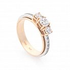 Золотое кольцо "Любил, люблю и буду любить"(белое, красное золото) к03103 от ювелирного магазина Оникс