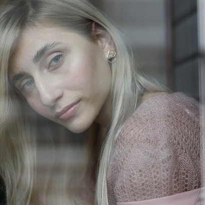 Срібні сережки - пусети "Перетин кілець" 122584 №7