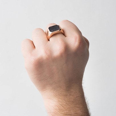 Чоловіча печатка з фіанітами к06192 №2