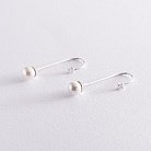 Срібні сережки жіночі (фіаніт, шт. перли) 121310 от ювелирного магазина Оникс - 4