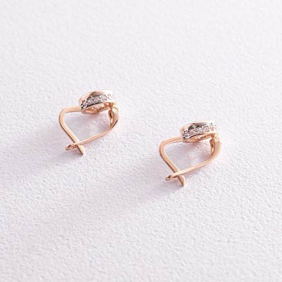 Золоті сережки з фіанітами с08119 №2