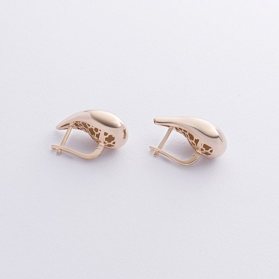 Сережки "Megan" у жовтому золоті (Middle) с09086 №5