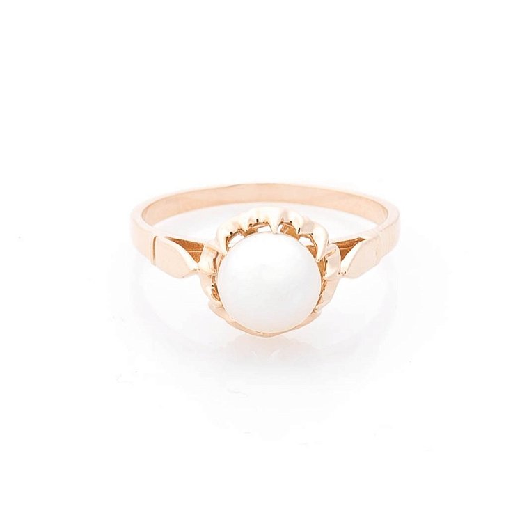 Золотое кольцо с культ. пресн. жемчугом к05497 от ювелирного магазина Оникс - 3