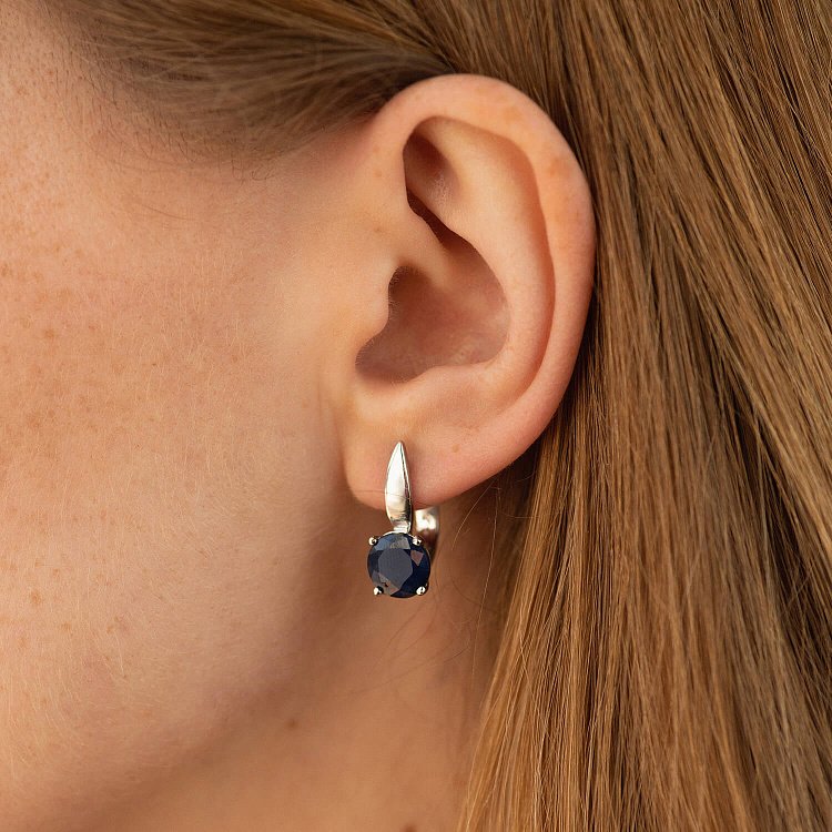 Серебряные серьги с сапфирами GS-02-003-31 от ювелирного магазина Оникс - 3