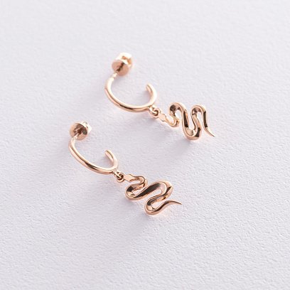 Золоті сережки - пусети "Змії" с07327 №4