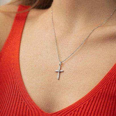 Золотой крестик с фианитом п01872 №2