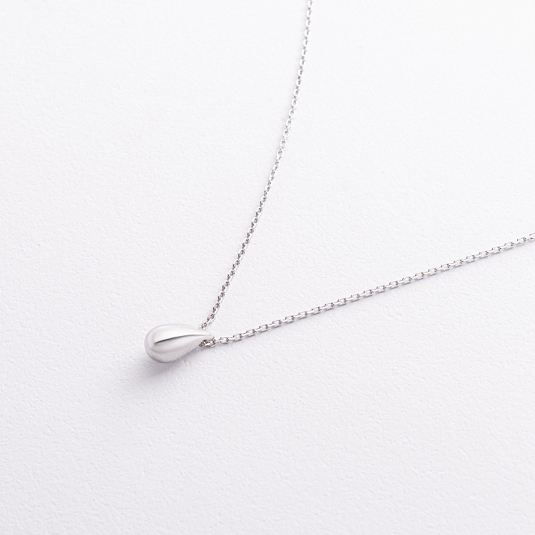 Срібне кольє "Крапелька" 908-01302 від ювелірного магазину Онікс - 1
