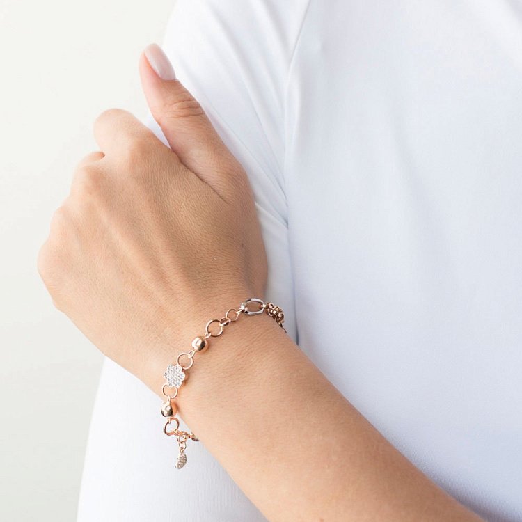 Золотий браслет з фіанітами б03148 від ювелірного магазину Онікс - 3