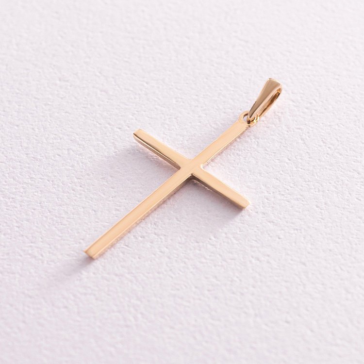 Крестик в желтом золоте п03021 от ювелирного магазина Оникс - 2