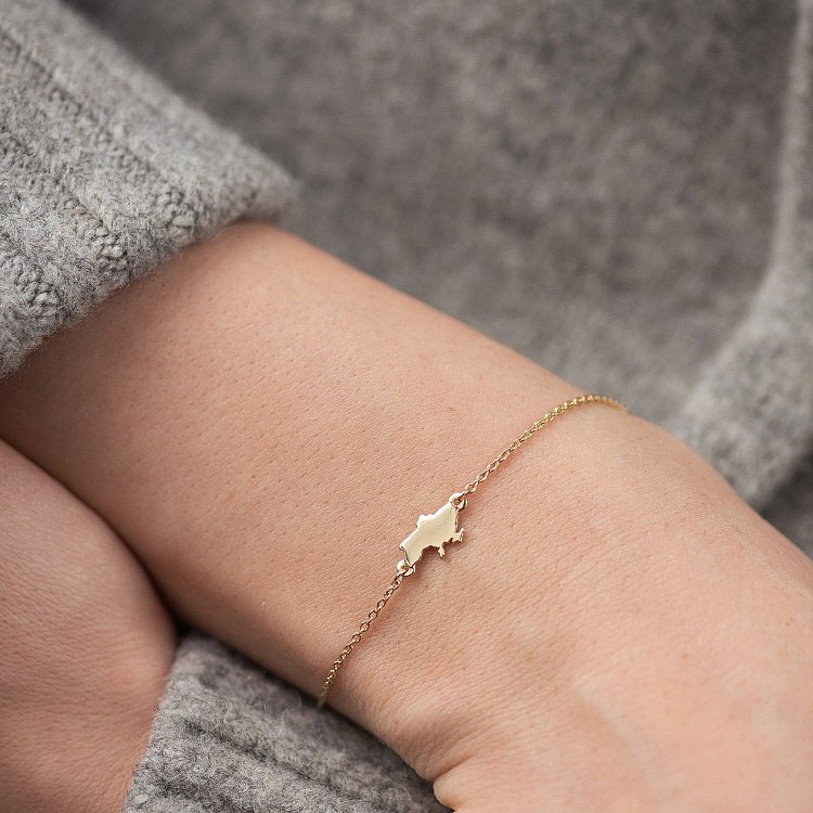 Браслет "Карта Украины" в желтом золоте з2092ж от ювелирного магазина Оникс - 1