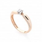 Золотое помолвочное кольцо с фианитами к05256 от ювелирного магазина Оникс