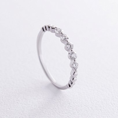 Каблучка в білому золоті з діамантами кб0493cha
