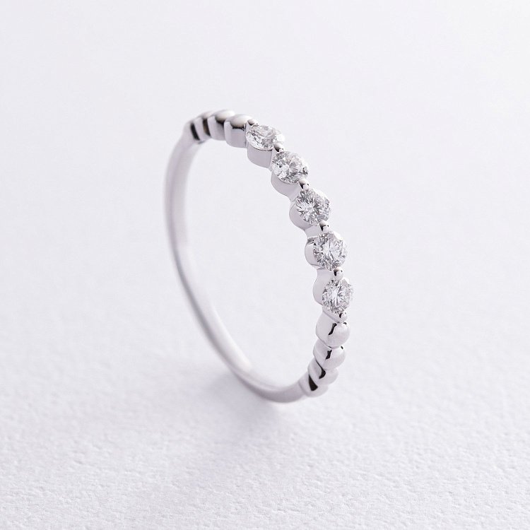 Каблучка в білому золоті з діамантами кб0493cha від ювелірного магазину Онікс