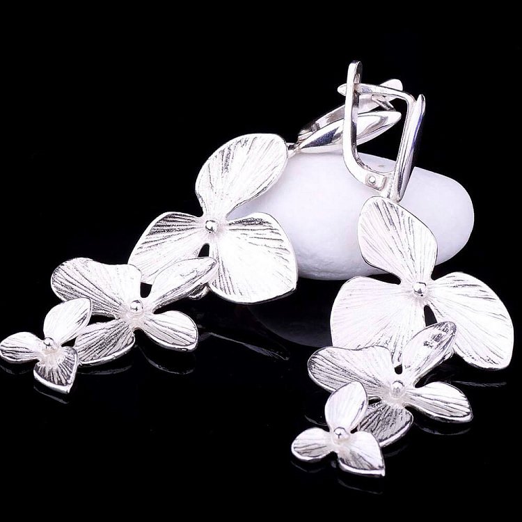 Серьги "Клевер" 12056 от ювелирного магазина Оникс - 2