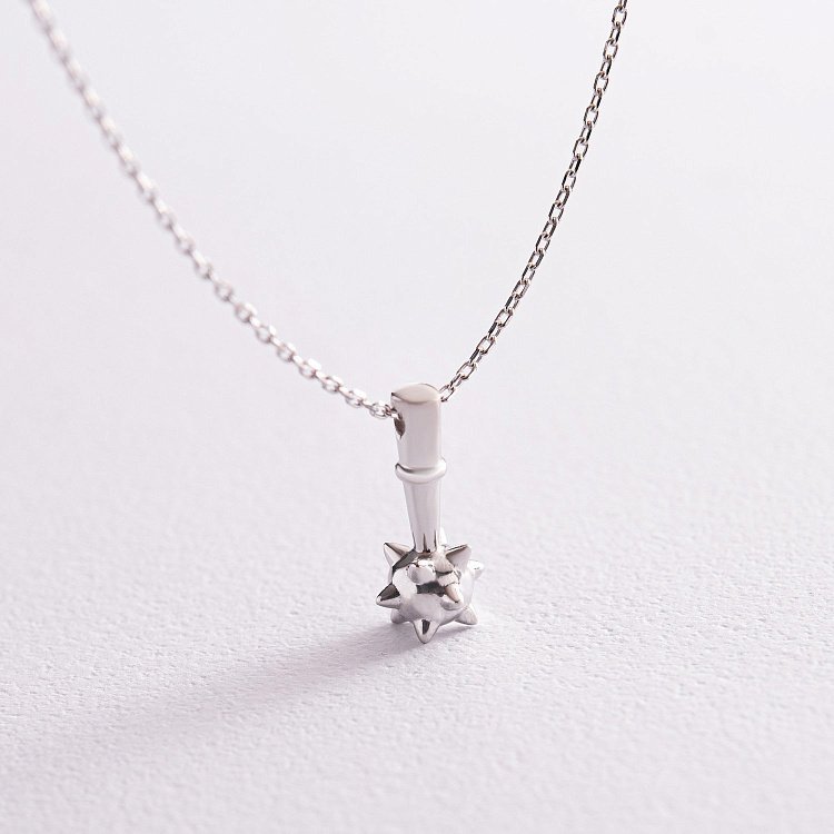 Колье "Булава" в белом золоте кол02251 от ювелирного магазина Оникс