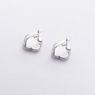 Срібні сережки "Клевер" (перламутр) 123420 от ювелирного магазина Оникс - 1