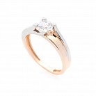 Золотое помолвочное кольцо с фианитом к05571 от ювелирного магазина Оникс