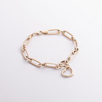 Браслет "Сердечко" в желтом золоте б05634