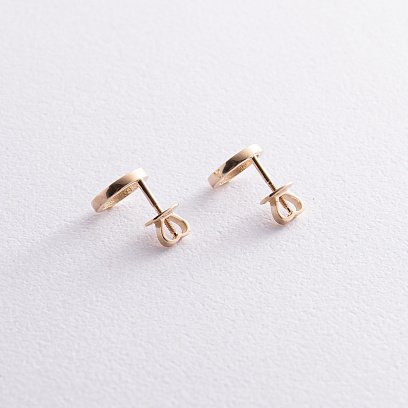 Сережки - пусети "Кругообіг" у жовтому золоті с08304 №5