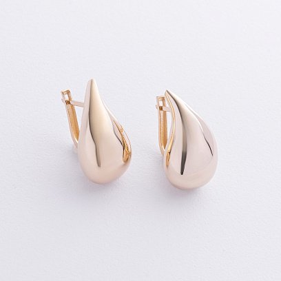 Сережки "Megan" у жовтому золоті (Middle) с09086