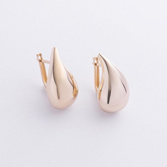 Сережки "Megan" у жовтому золоті (Middle) с09086