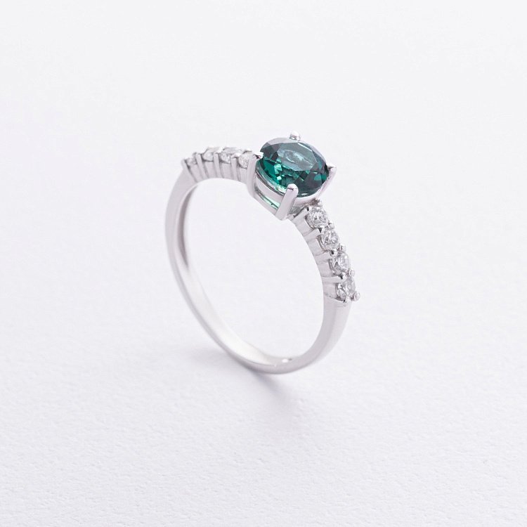 Срібна каблучка з кварцом і фіанітами 1846/1р-QGR від ювелірного магазину Онікс