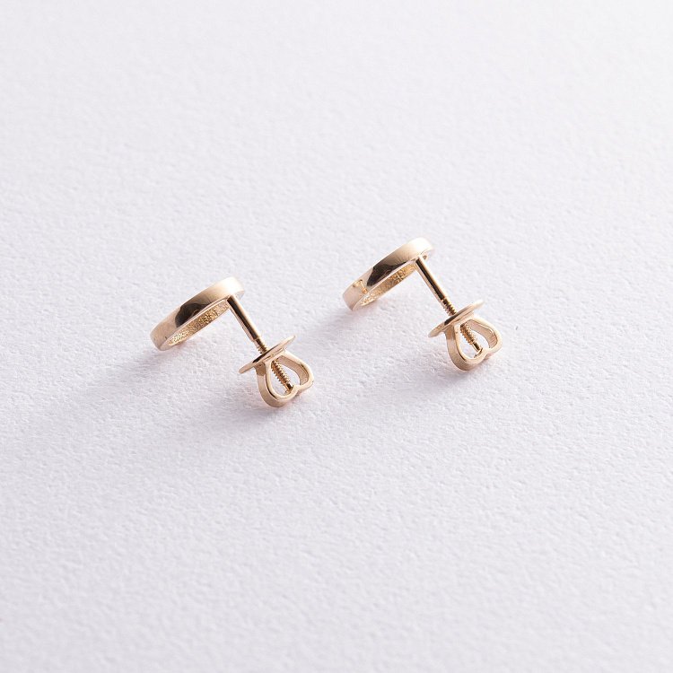 Сережки - пусети "Кругообіг" у жовтому золоті с08304 від ювелірного магазину Онікс - 4