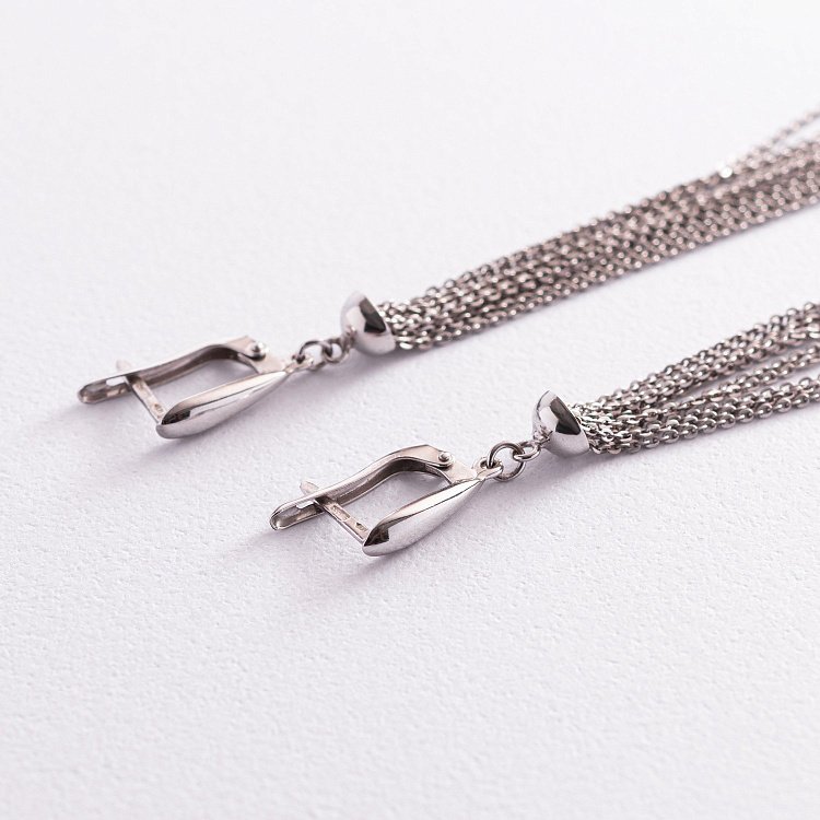 Золоті висячі сережки "Дощ" 480051B від ювелірного магазину Онікс - 5