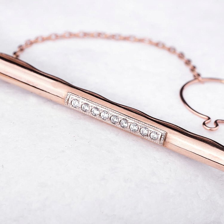 Затиск для краватки з фіанітами 19090бс від ювелірного магазину Онікс - 1