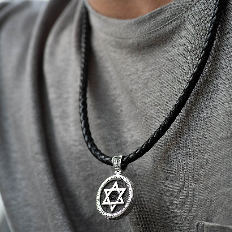 Серебряный кулон "Звезда Давида" (эбеновое дерево) 1183 от ювелирного магазина Оникс - 2