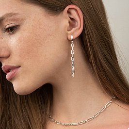 Серебряные серьги "Цепочки" 122779