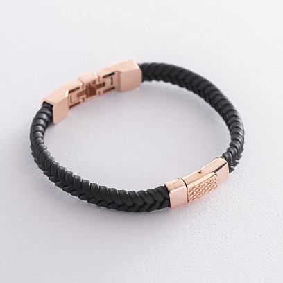 Каучуковый браслет из красного золота (фианиты) б03992 №3