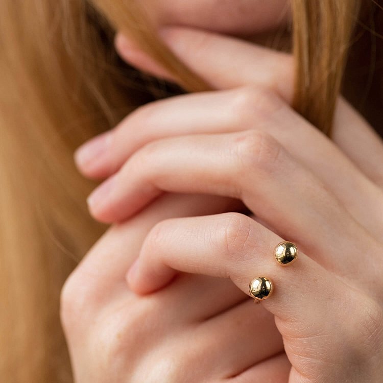 Каблучка "Кульки" у жовтому золоті к07507 від ювелірного магазину Онікс - 15