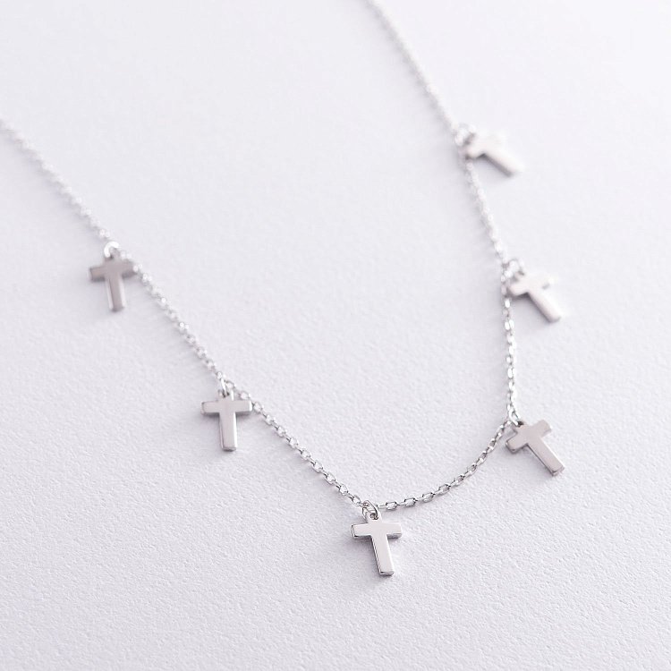 Серебряное колье "Крестики" (6 шт) 18950 от ювелирного магазина Оникс - 5