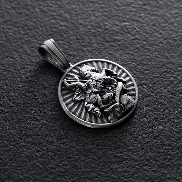 Серебряный кулон "Георгий Победоносец" 133220 от ювелирного магазина Оникс - 6